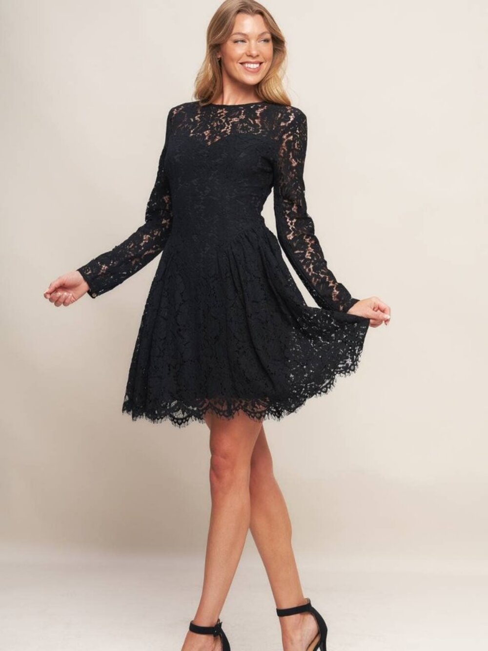 NWT Flying Tomato Woven Black Lace Midi Dress